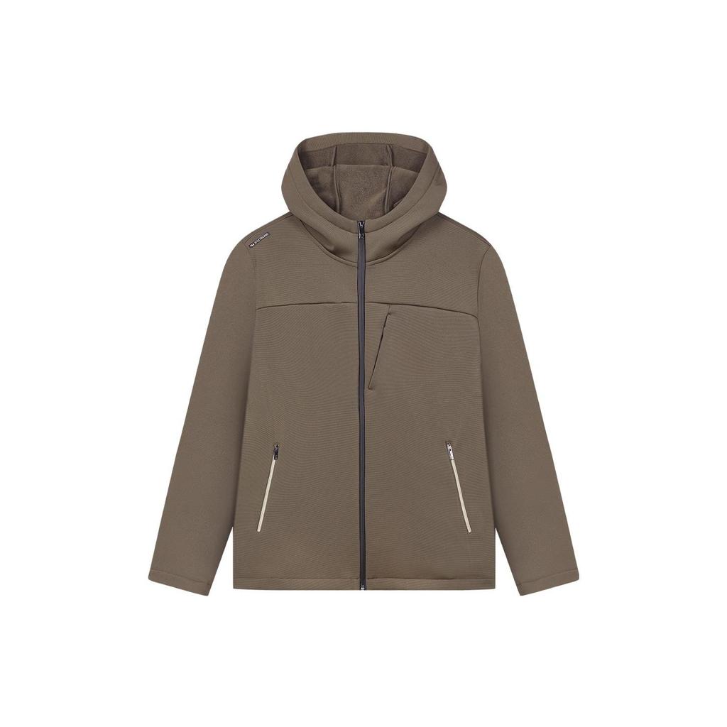 FILA Solid Color Hooded Casual Knit Jacket Men jackets Caramel F11M412503F-BN