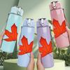 1PC Maple Leaf 750ml Color Plastic Sports Water Bottle Leakproof Flip Straw Lid Suitable for Sports Office Home Use