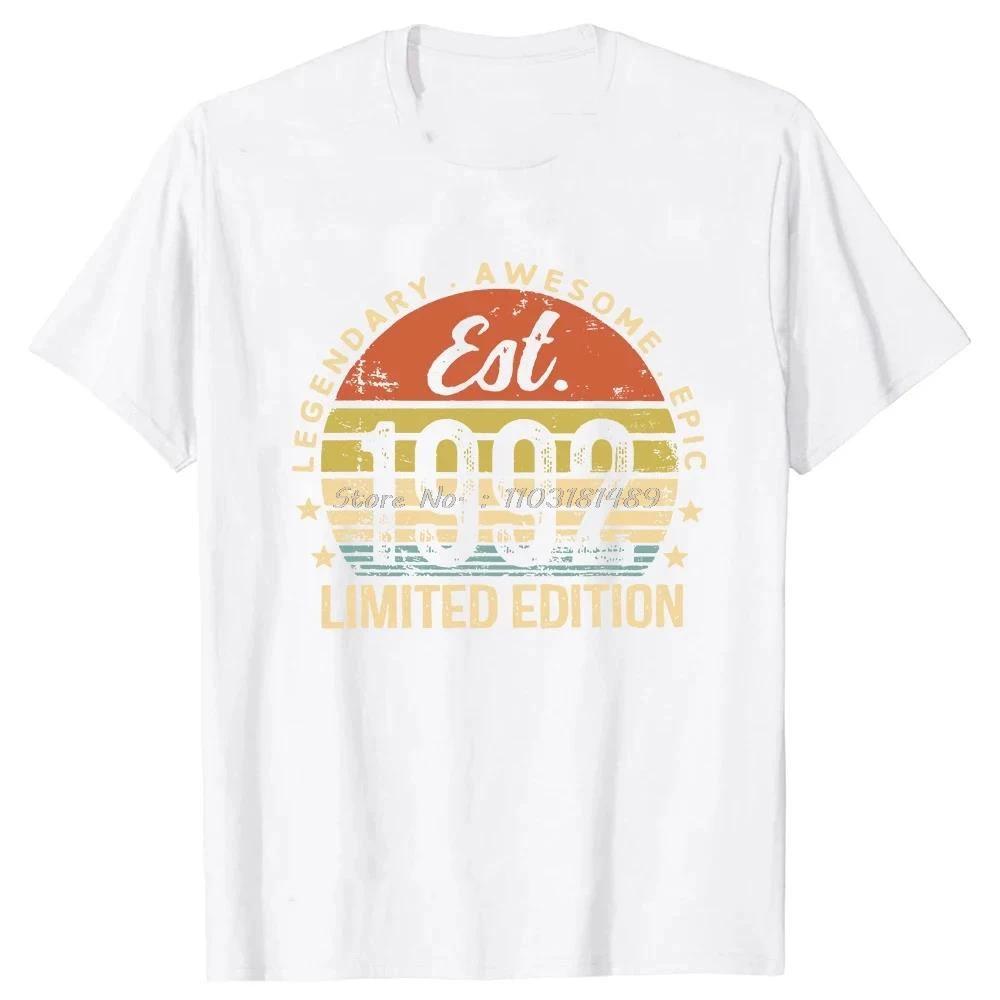 Tillverkad 1992 Födelsedagspresenter 32-åring 32:a Födelsedagspresent T-shirt Herr Tryckt T-shirt Mode Kortärmad Jubileumstoppar