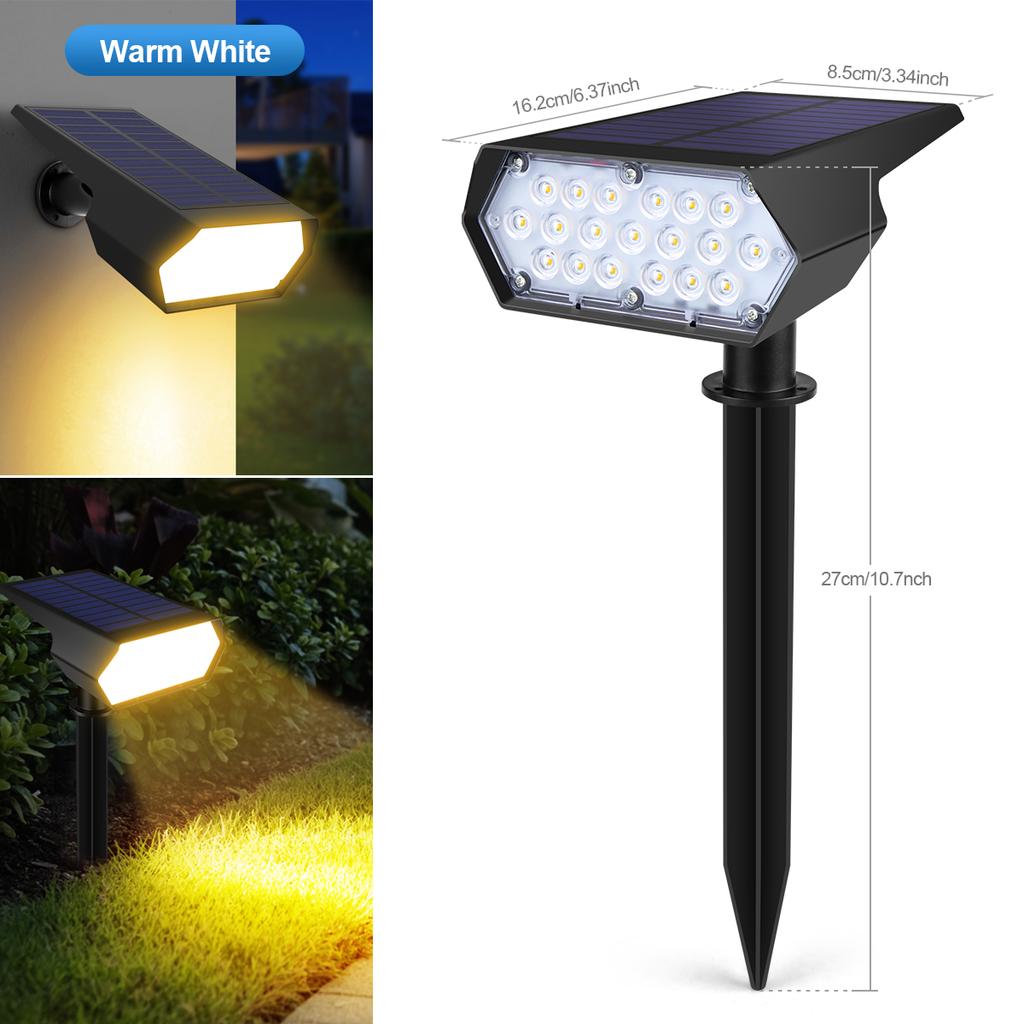 Waterproof Solar Rechargeable LED Spotlight Garden Outdoor Landscape Lawn Spike Light Yard Path Lane Footpath Night Lamp Decor