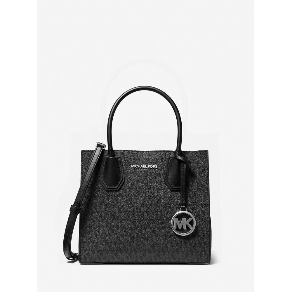 

Michael Kors Mercer Shopper Tote Crossbody Medium Mk Signature 35t1sm9m2b1 Black F