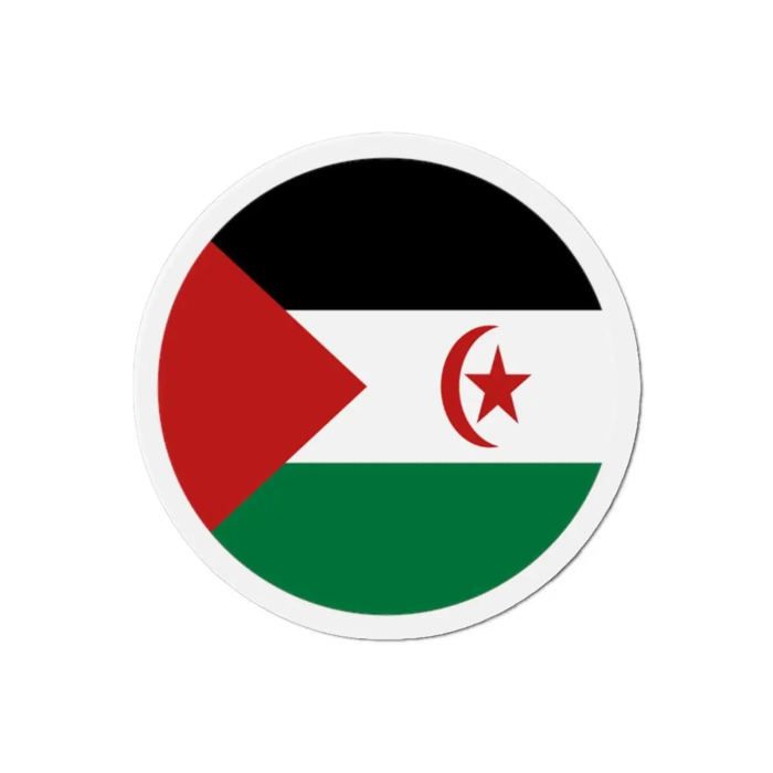 Aimant Rond - Multicolore - Drapeau République Arabe Sahraouie - 10 Cm - 50 Pièces - Mixte