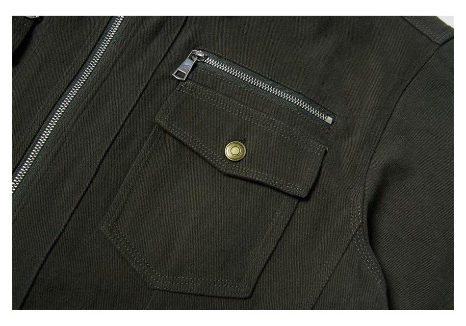 ROPUCHA Men's Retro Multi-Pocket Lapel Workwear Jacket FJ075