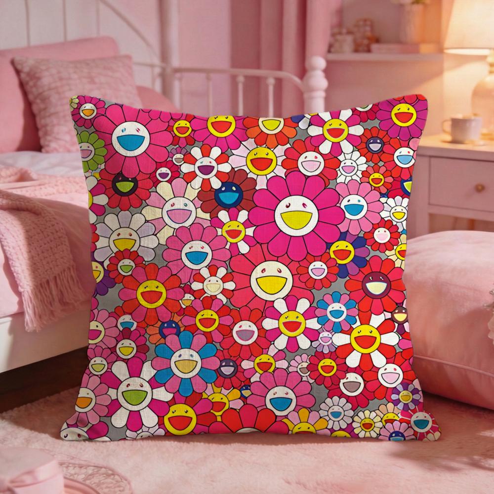 Band T-Takashi Murakami Cushion Cover Premium Comfort Reversible Pillow Cove -Two In One Design For Any Room & Car Interior