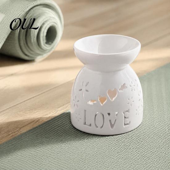 Ceramic Aromatherapy Burner Tealight Candle Holder, Essential Oil Wax Melt Burners, Modern Home Decor Accents Aroma Diffuser for Bedroom Christmas