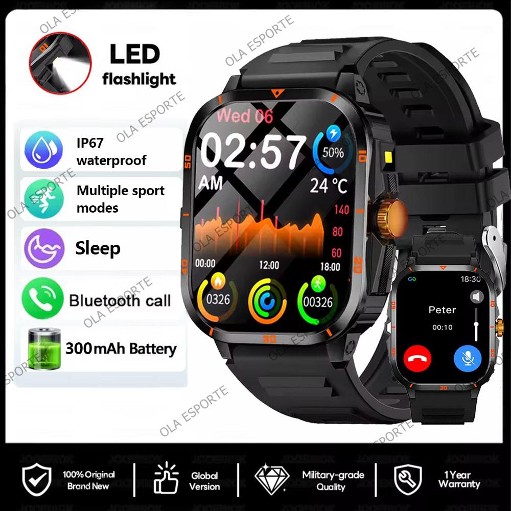New Smartwatch Bluetooth Calling, Message Alerts, Alarm Clock, Outdoor LED Flashlight, Multi-Sport Mode Smart Watch Men Women