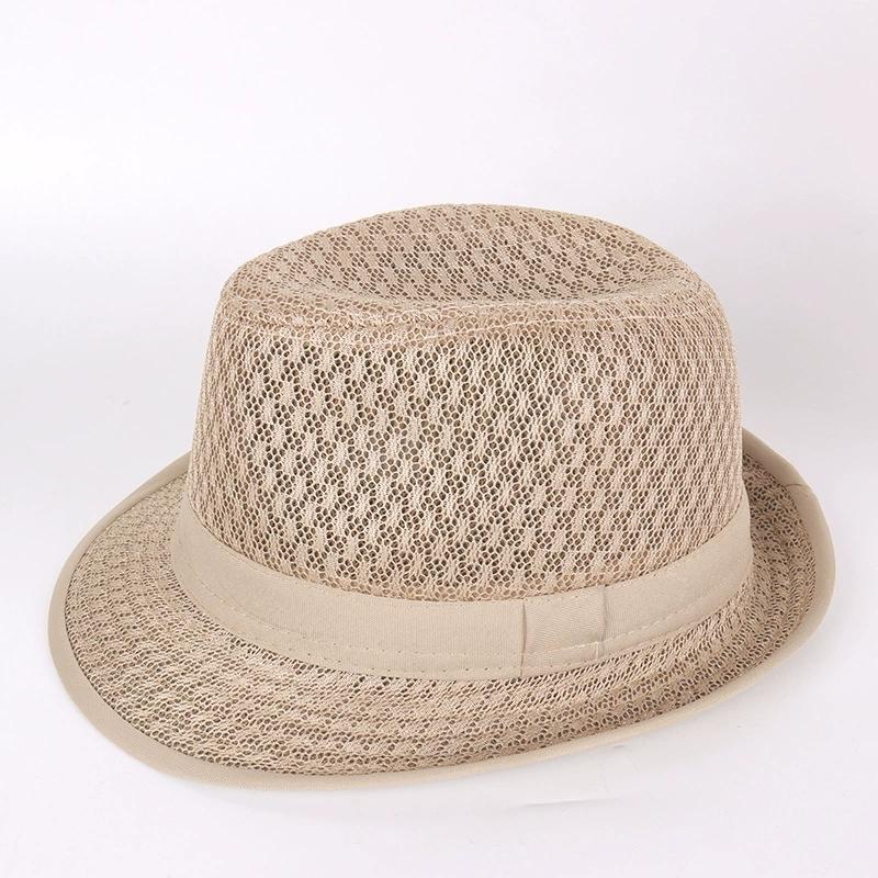 Men's Jazz Hats Summer Breathable Sun Protection Hat Beach Hats Middle-Aged and Elderly Hat Casual and Versatile