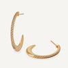 Cold Wind Copper Plated 18K Earrings C Type Inlaid Zircon S925 Silver Needle Stud Earrings Creative Trend Simple Earrings