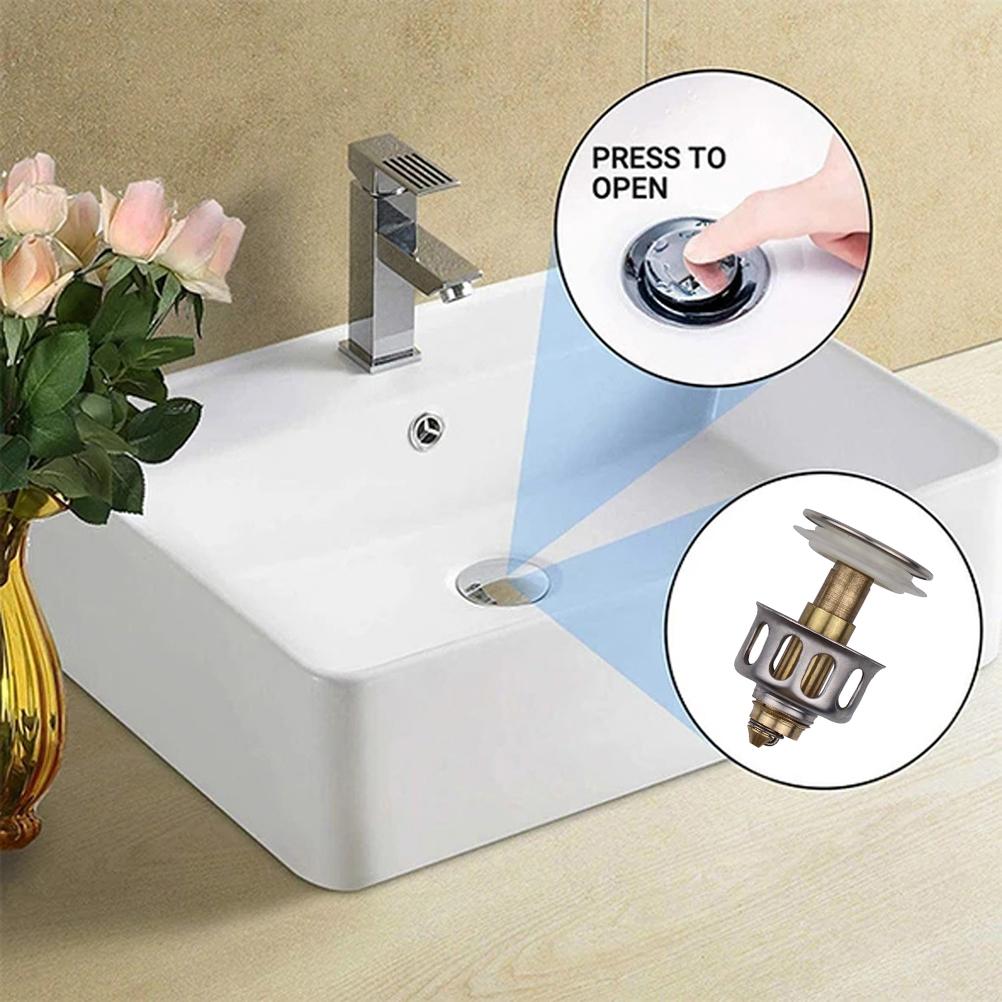Universal Sink Drain Filter Stopper for Kitchen Bathroom Basin Pop up Drain Strainer