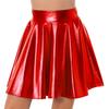 Dámská lesklá kovová minisukně s vysokým pasem Clubwear Rave Party Dance Kostým