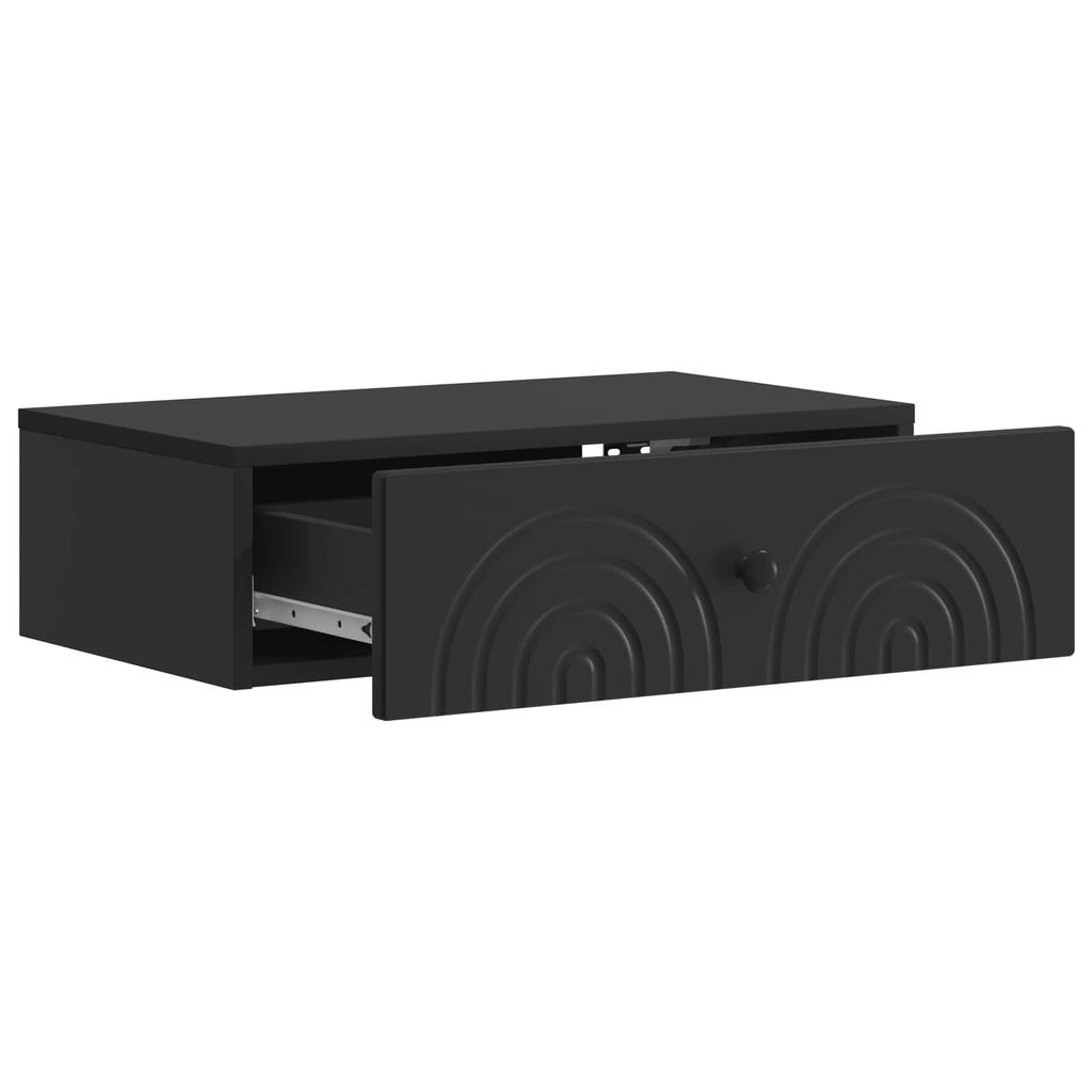 Wall Mounted Side Table Black 59 X 34.5 X 17 Cm