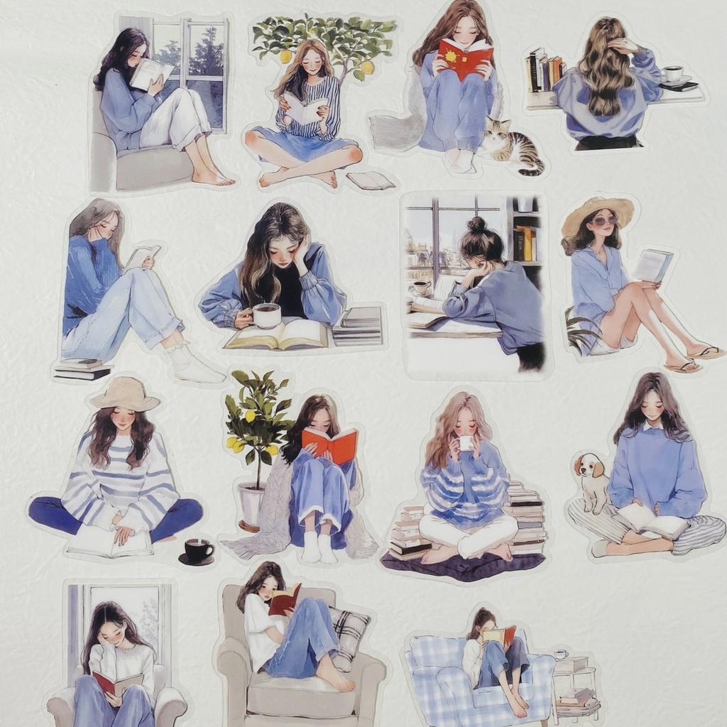 30pcs PET Hand Account Characters Stickers for Decorating Cards, Collage Journals Card Embellishmen Scrapbook Stickers