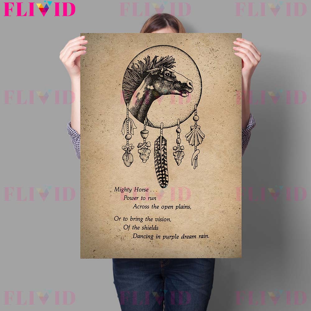 Animal Wizardry Magic Wall Art Oil Painting Totem Faith Retro Poster Crow and Wolf Art