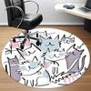 1pc Cat Family Office Round Area Rug, Indoor Mat Suitable ForOffice, Under Office Chairs Bedroom Living Room Home Decor, Room Decot196