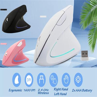 CHYI Ergonomic Vertical Mouse Wireless RGB USB Optical Mause Gaming Right Left Hand Pink Mice For Computer Laptop PC