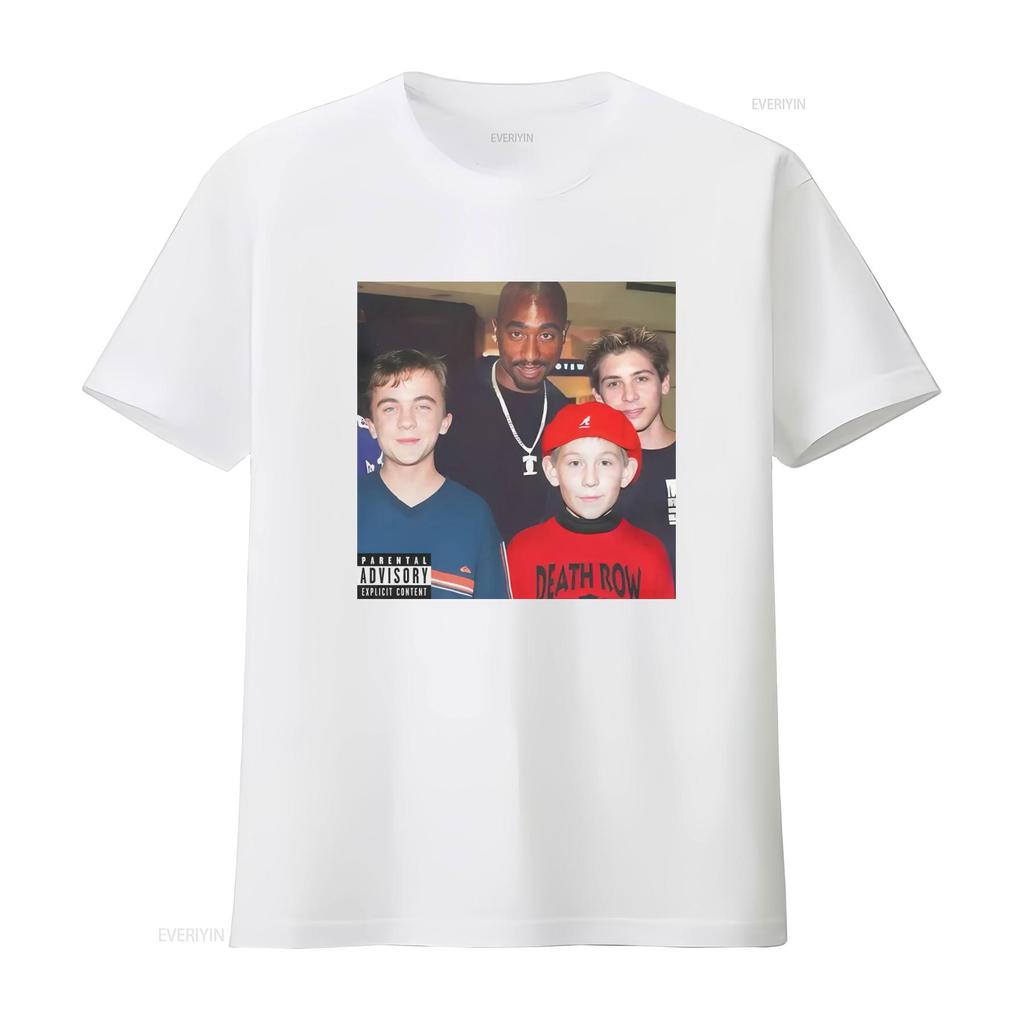 Malcolm In the Middle 2 Pac T Shirt Death Row Vintage Washed Top For Everyday Wear Stretched Comfortable Unisex Homme Casual