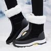 Women's Winter Leather Boots Women Winter Shoes Keep Warm Non-slip Black Snow Boots Ladies Lace-up  White Boots