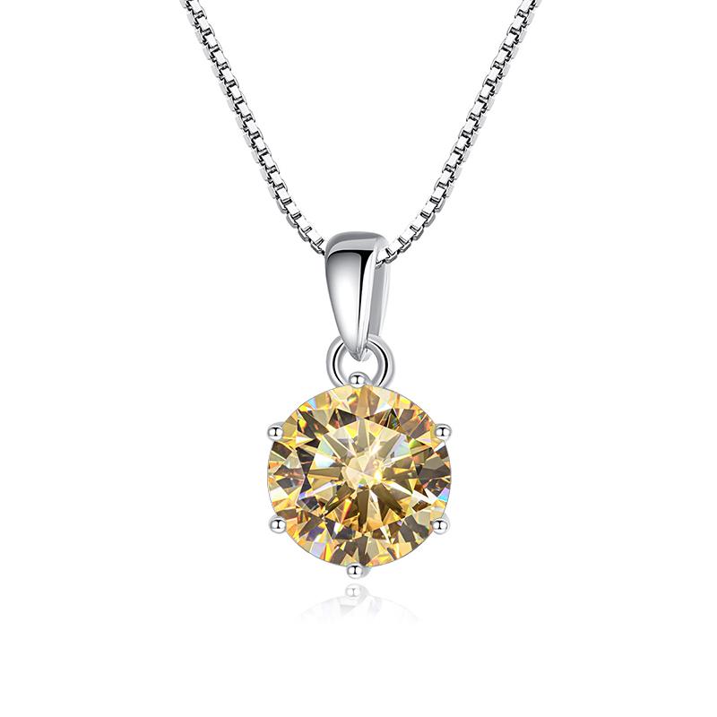 Butterflykiss 1 CT Real Moissanite Pendant Necklace For Women Top Quality 925 Silver Wedding Party Bridal Fine Jewelry