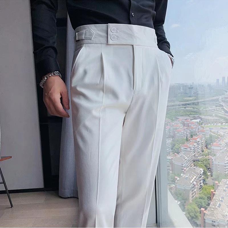 Frühling Sommer Herbst Hochtaillierte Hose Herren Formelle Hose Business Casual Hose