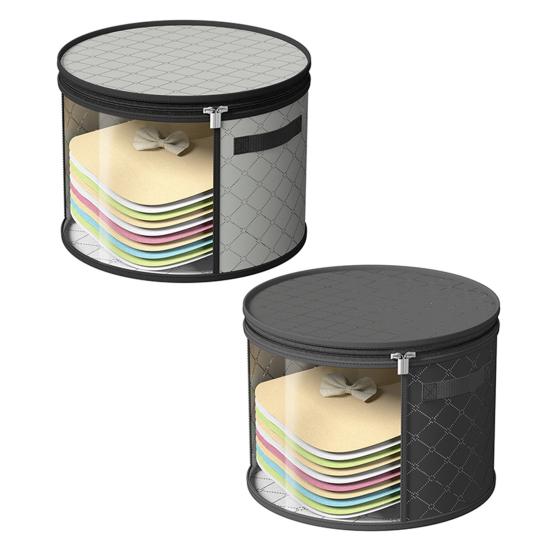 Transparent Hat Storage Bucket Cap Organizer Large Capacity Zipper Closure Dustproof Cowboy