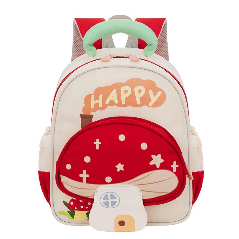 Kızlar İçin Sevimli Mantar Anaokulu Sırt Çantası - Geniş Kapasiteli, Hafif, Çizgi Film Tarzı, Basınç Azaltıcı Tasarım
