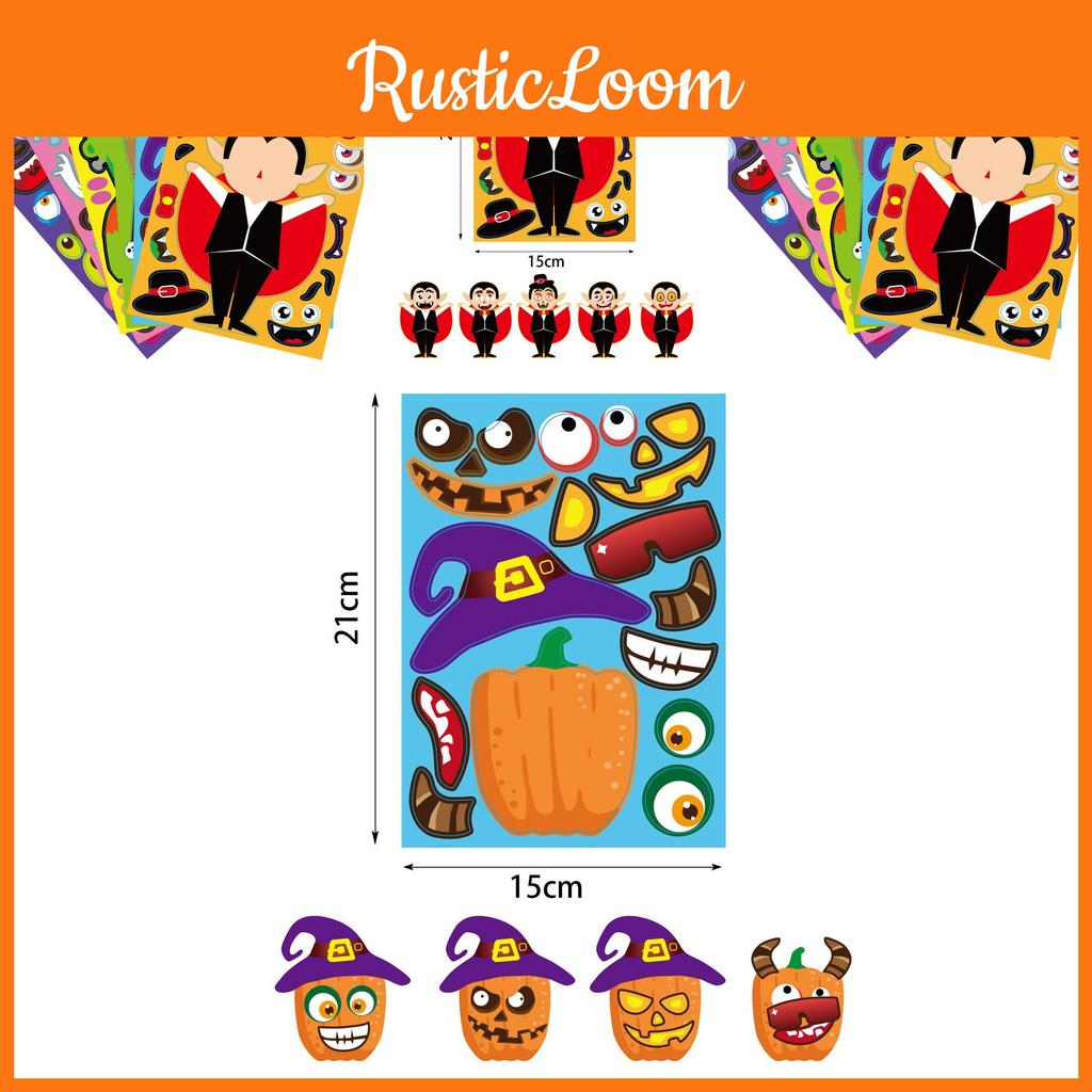 Fun Xh061 Cartoon Pumpkin Stickers For Kids Creative Halloween Decoration Set