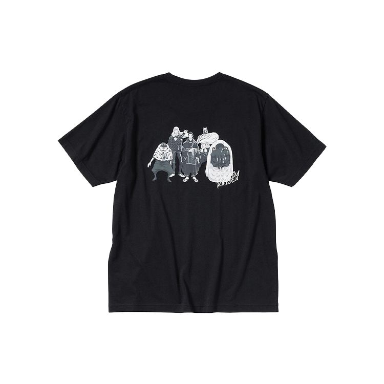 UNIQLO Logo Print Round Neck Drop Shoulder T-Shirt Unisex Tops Black 440681-09