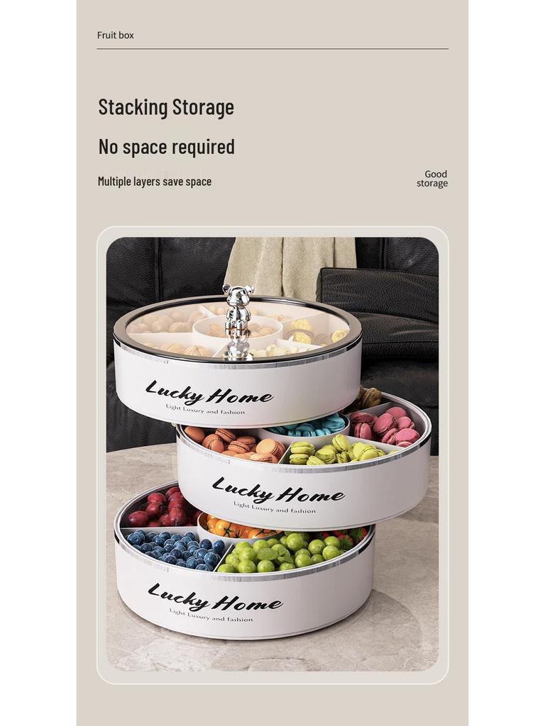 Elegantní miska na ořechy a sladkosti: Uzavíratelný talíř na ovoce a krabička na svačiny pro konferenční stolek