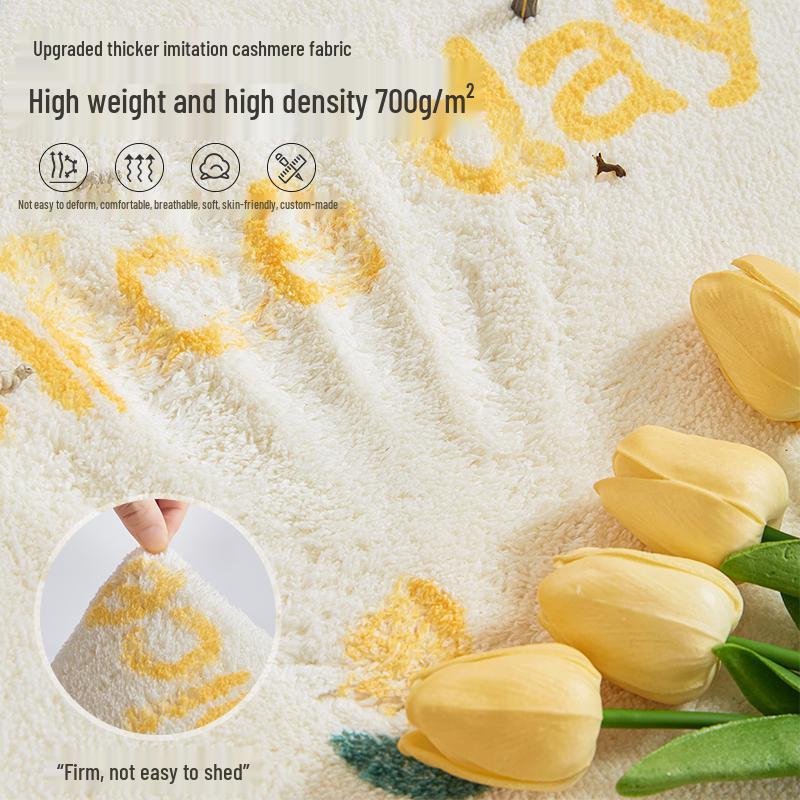 Anti-Slip Bathroom Shower Mat - Thickened Faux Cashmere Water Absorbent Foot Rug