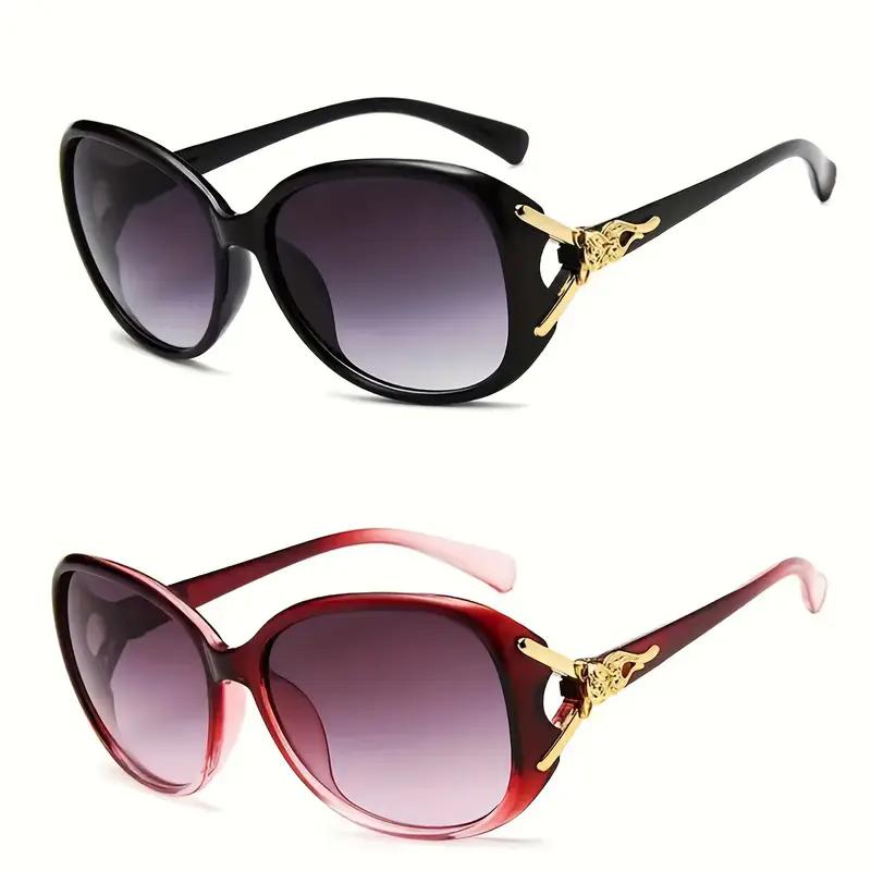 

2 шт. модные большие солнцезащитные очки женские пластиковые женские большие оправы градиентные солнцезащитные очки UV400 gafas de sol mujer other