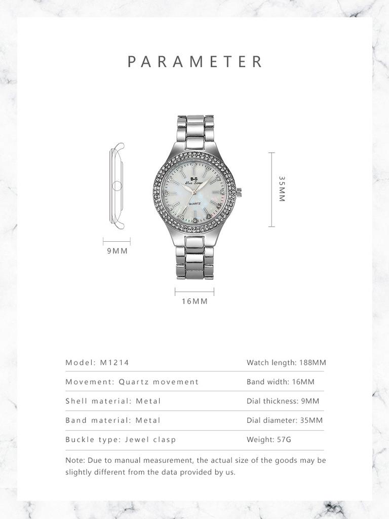 Fashion Casual Women Watch Elegant Luxury Brand Stainless Steel Strap Quartz Dress Watches for Woman Gifts