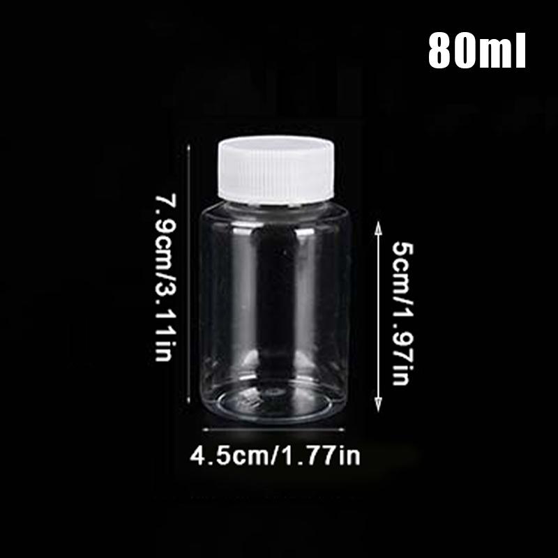 15-500ML Transparent Plastic Bottle Wide Mouth Medicine Bottle With Screw Lid Seal Vials Liquid Reagent Container Food Grade