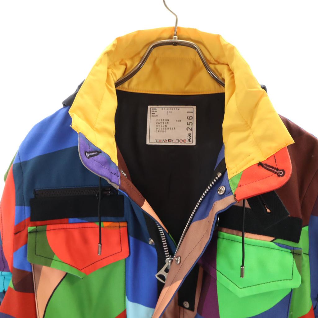Sacai 21AW KAWS שיתוף פעולה פארקה הרים 1 ז'קט ללא שימוש עם קולב לגברים משומש