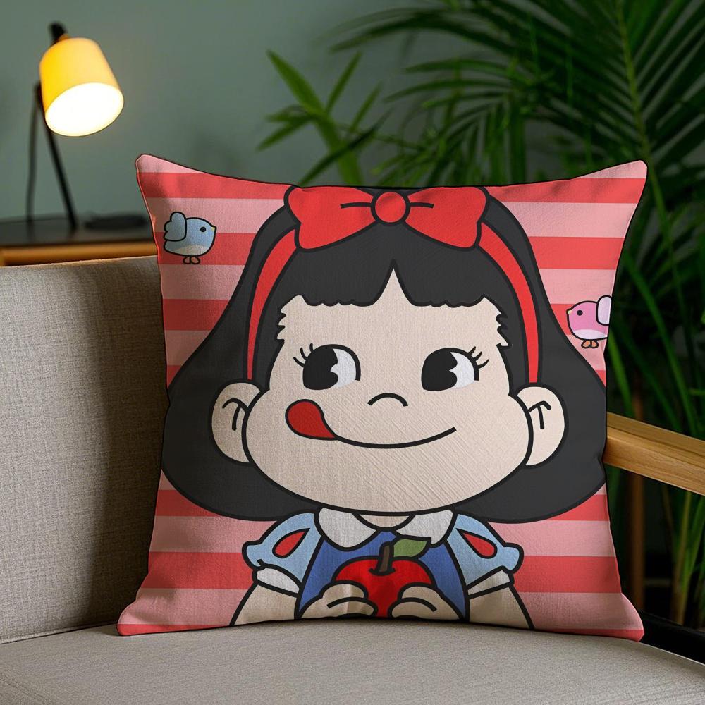 Candy Brand F-Fujiya Cushion Cover Plush Fabric Soft Double-Sided Printed Invisible Zipper Sofa Pillow Case Home Decor