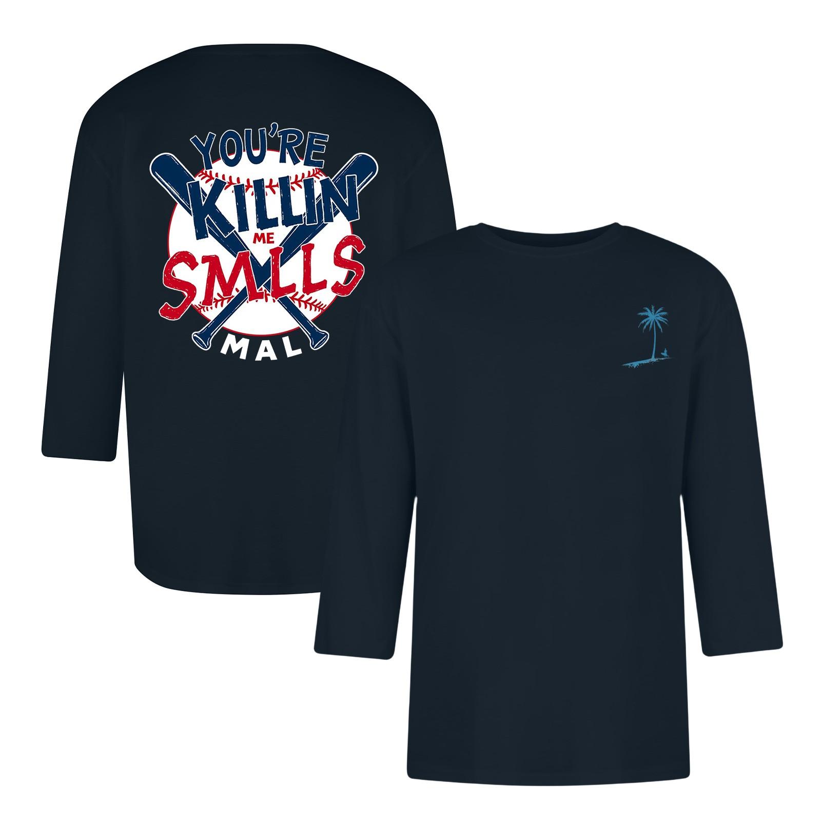 

Мужская повседневная и модная футболка с принтованным воротником и рукавами три четверти S тёмно-синий