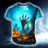 Halloween horror pumpkin 3D printed fashionable men's T-shirt 2025 new daily outdoor sports party quick drying breathable street clothing