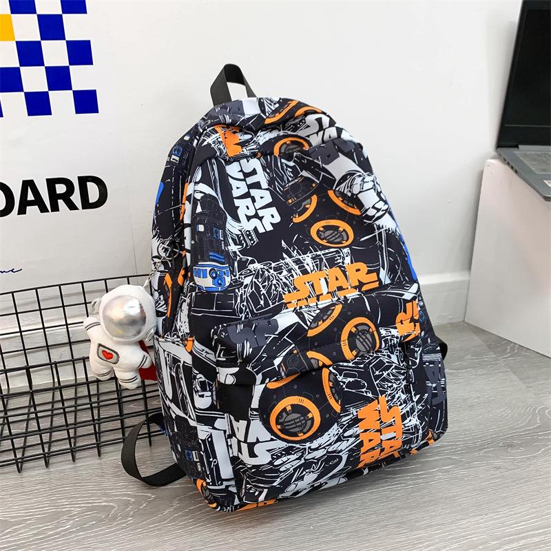 Schoolbag Backpack Men's and Women's Trend ins Personality Graffiti Large Capacity Casual Backpack Korean Edition Junior High School High School Bag
