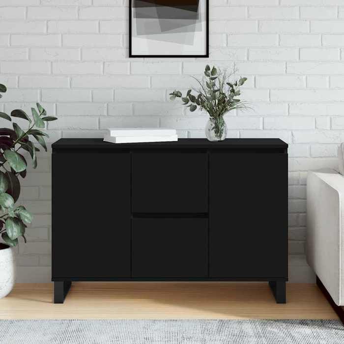 VidaXL Buffet, Armoire Latérale avec Pieds, Meuble de Rangement, Organisateur de Salon Salle de Séjour Intérieur, Noir Bois 827213