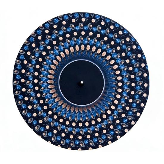 1/2Pcs Animated Zoetrope Slipmat 12-inch Optical Illusion Turntable Mat Animated Vinyl Slipmat with Zoetrope Motion Effect Kinetic Mat