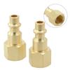 2pcs Quick Connector Brass 1/4 NPT Air Line Hose Compressor Connectors Brass Female Quick Release Fitting