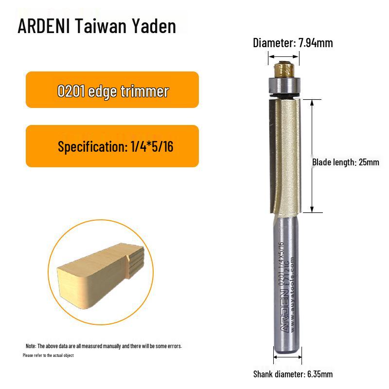 Yaden Woodworking Router Bit: Extended Bearing Edge Banding Burr Engraving Tool - Professional Grade Straight Knife.