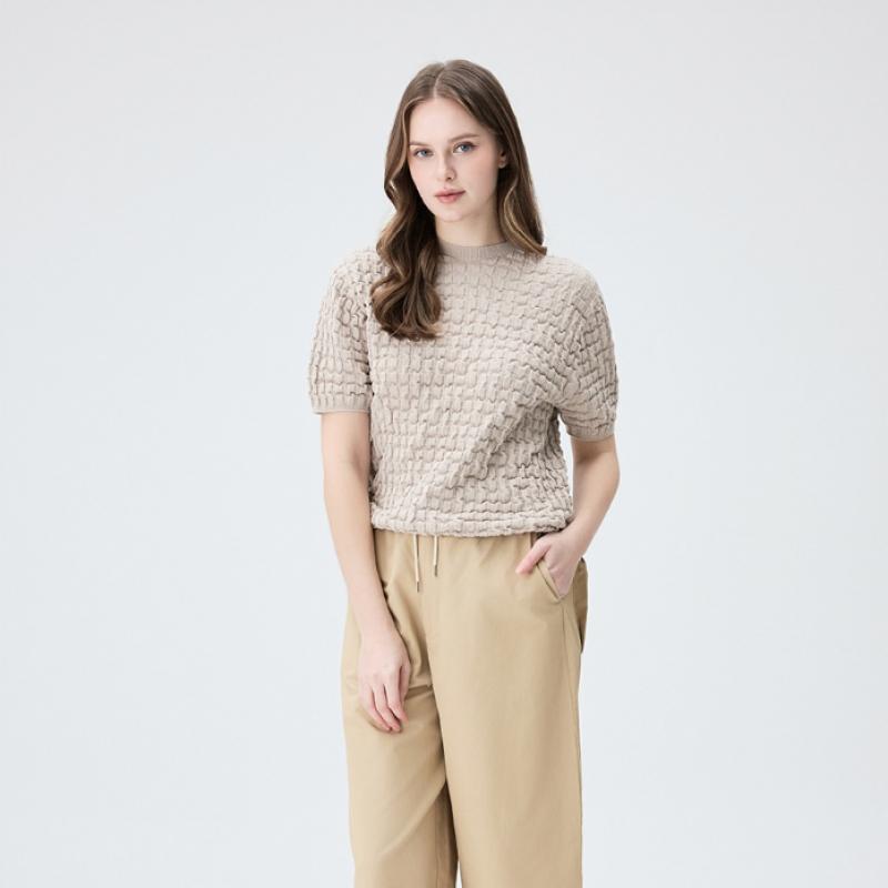 2nd Skin 3d Knit Pattern Short Sleeve Top Agwst2300