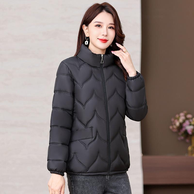 

Хлопковая куртка для женщин среднего и пожилого возраста, молодежная, тонкая, короткая, новая, большого размера, со стойкой воротником, осенне-зимняя, прошитая хлопковая куртка XL