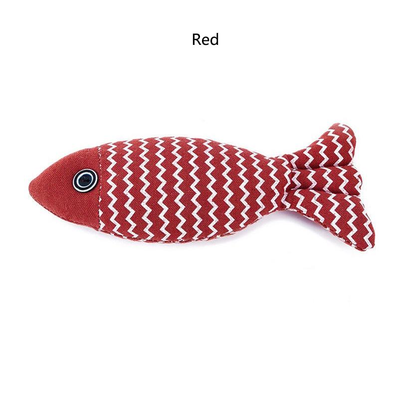 Cat toys self-excited and resistant to biting and cleaning teeth, burlap fish teeth grinding cat toys cat simulation fish toys