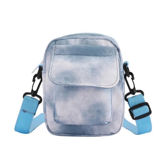 

Canvas Crossbody Bag Tie-Dye Pattern Shoulder Bag with Adjustable Shoulder Strap Phone Bag Crossbody Purse for Daily Life Travel Street світло-синій колір
