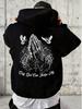 Prayer Hands, Pigeons and Bible Hooded Sweatshirt Gothic Retro Style Warm Comfortable Trendy Fall-winter Hooded Sweatshirt