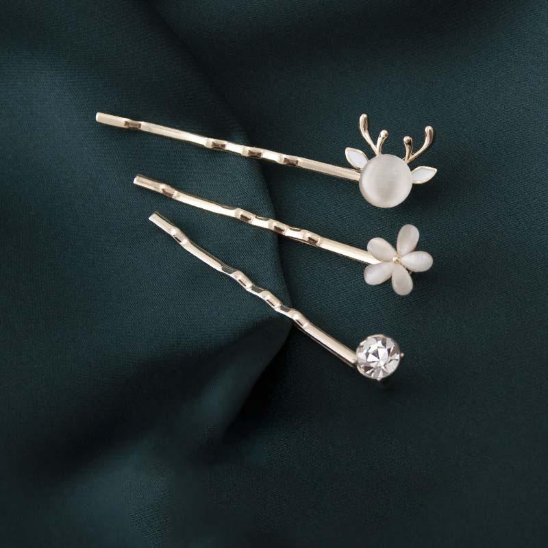Korean Fashion Flower Opal Pearl Hairpins Gifts Women Girls Hair Clips Pins Barrettes Accessories Hairclip Hairgrips Headdress