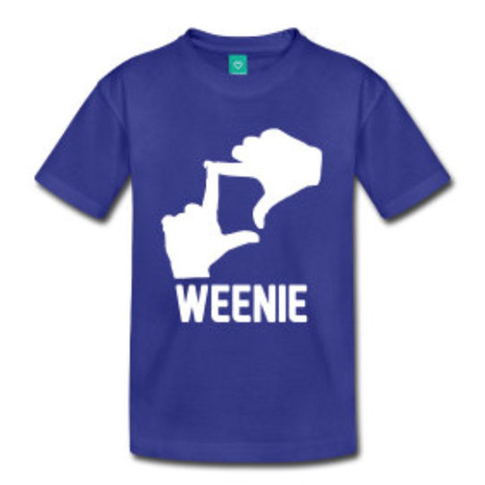 L7 Weenie Children s T-Shirt Design - Royal Blue Shirt with White Print S