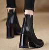 Fashion Women's High-heeled Ankle Boots  Fashion Pointed Toe Zipper British Retro Anti Slip Women's Short Boots Botas Mujer
