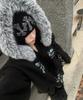 Untitled Seoul Cross Skeleton Fur Hooded Zip-Up Black